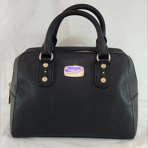 Michael Kors Black Satchel with Gold Details